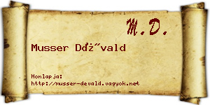 Musser Dévald névjegykártya